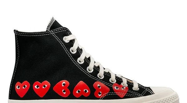 CDG CONVERSE MULTI HEARTS HIGH TOP BLACK