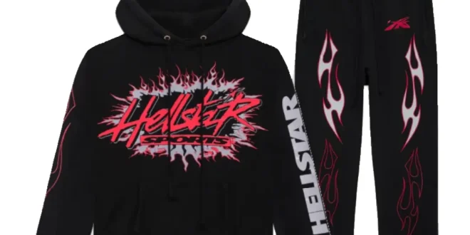 Hellstar Black Sports Future Flame Tracksuit